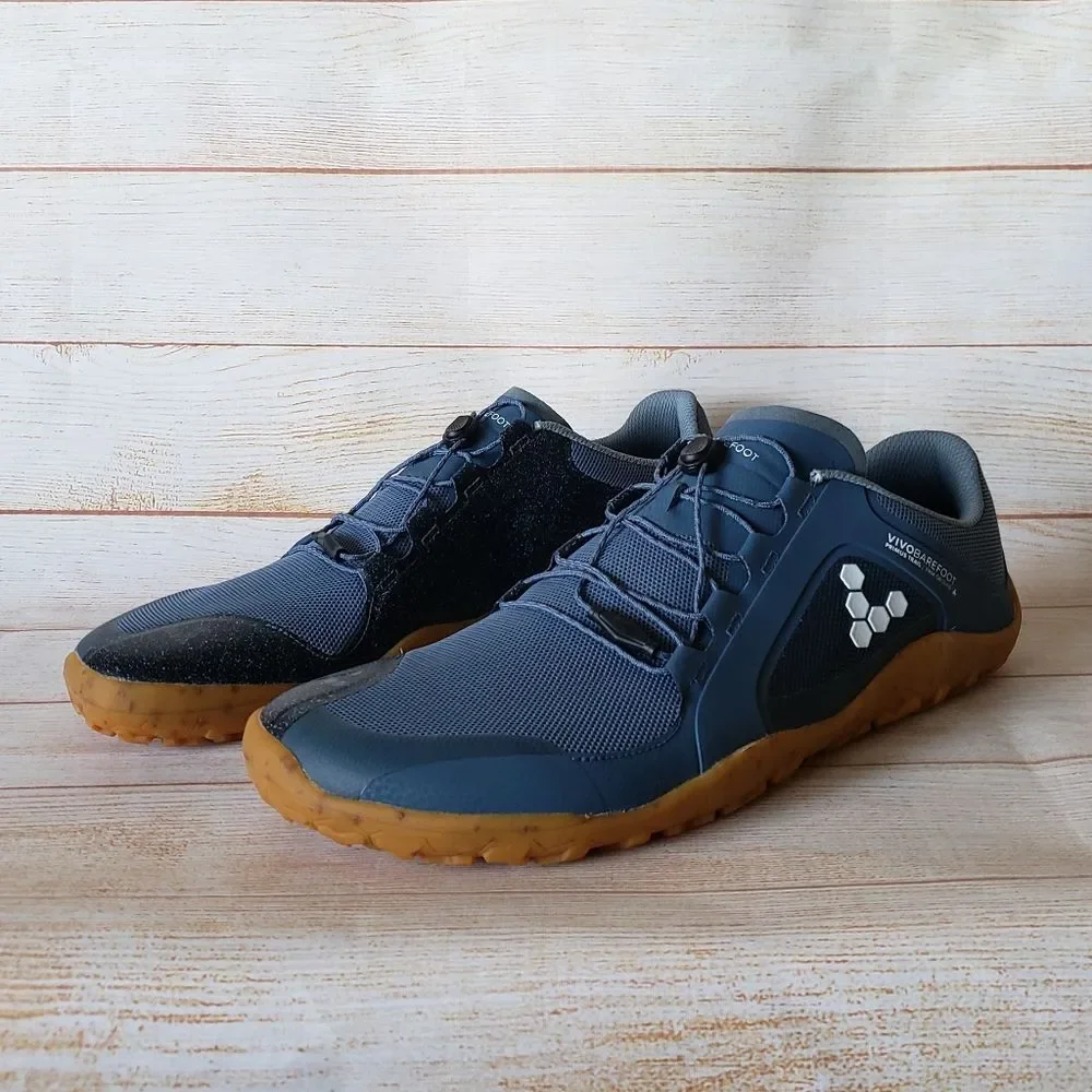 Vivobarefoot Primus Trail II FG Deep Sea Blue Textile Walking Running Sneakers